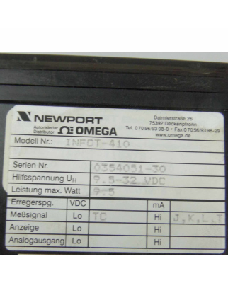 Newport Temperatur-Messgerät INFCT-410 GEB