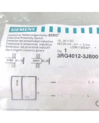 Siemens Induktiver Näherungsschalter 3RG4012-3JB00 OVP