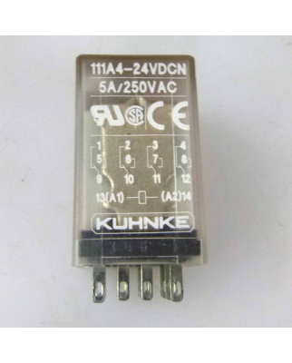 Kuhnke Steckrelais 111A4-24VDCN 5A 250V AC NOV