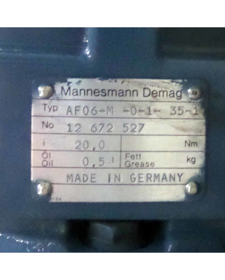 Mannesmann Demag Getriebemotor GDH 100 D2/1012 + AF06-M-01-35-1 + TDP 0,2 LT-4 GEB