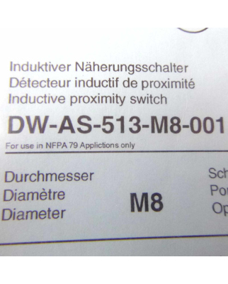 CONTRINEX Induktiver Näherungsschalter DW-AS-513-M8-001 OVP