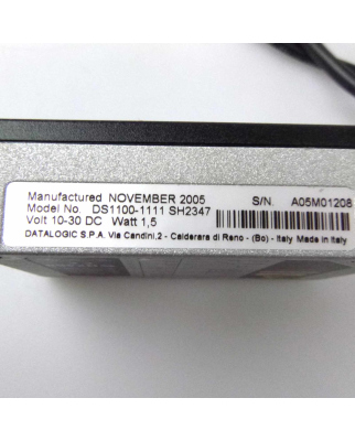 DATALOGIC Barcode Scanner 10-30 VDC DS1100-1111 SH2347 GEB