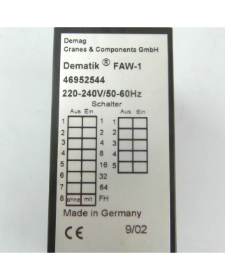 Demag Relais Dematik FAW-1 46952544 GEB