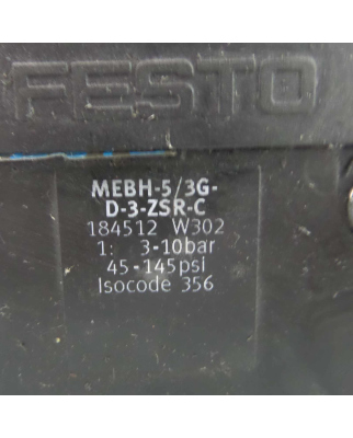 Festo Magnetventil MEBH-5/3G-D-3-ZSR-C 184512 GEB