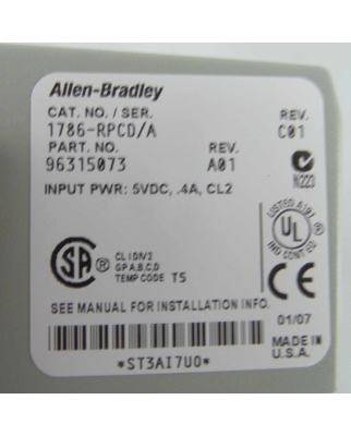 Allen Bradley ControlNet Copper Repeater 1786-RPCD/A 96315073 GEB