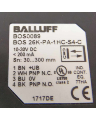 Balluff Lichttaster BOS0089 BOS 26K-PA-1HC-S4-C NOV
