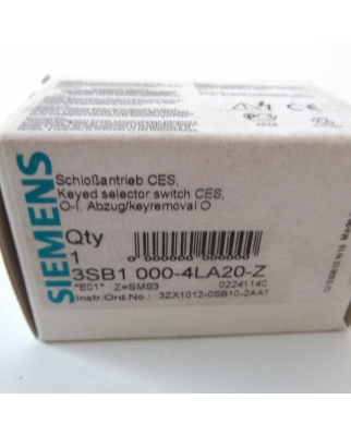 Siemens Schlossantrieb 3SB1000-4LA20-Z Z=SMS3 OVP