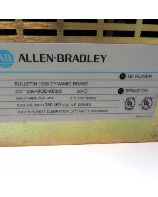 Allen Bradley Dynamic Brake Cat 1336-MOD-KB005 Ser.D GEB