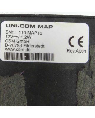 CSM Gmbh UniCOM II UNI-COM MAP Rev.A004 GEB
