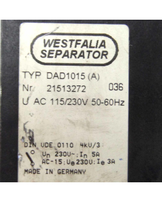 Westfalia Separator Überwachungseinheit DAD1015 (A) 21513272 GEB