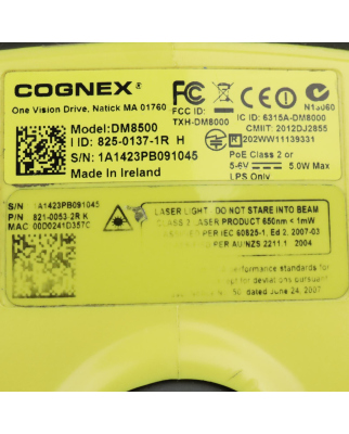 Cognex Barcode-Scanner DM8500 825-0137-1R H GEB
