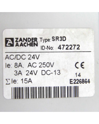 Zander Aachen Sicherheitsschaltgerät SR3D 472272 24V OVP