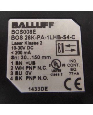 Balluff Lichttaster BOS008E BOS 26K-PA-1LHB-S4-C NOV