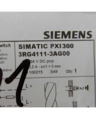 Siemens Simatic PXI300 Induktiver Sensor 3RG4111-3AG00 OVP