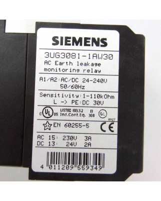Siemens DC Isolationswächter 3UG3081-1AW30 OVP