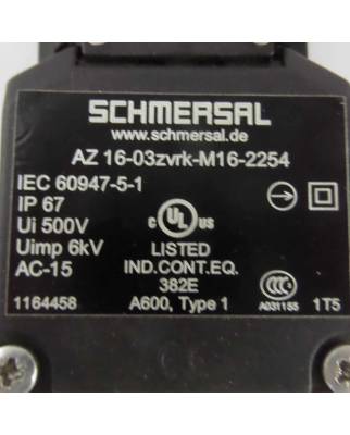SCHMERSAL Sicherheitsschalter AZ 16-03zvrk-M16-2254...