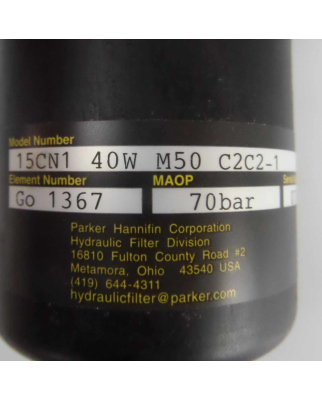 Parker Hydraulikfilter Einsatz 15CN1 40W M50 C2C2-1 70bar OVP