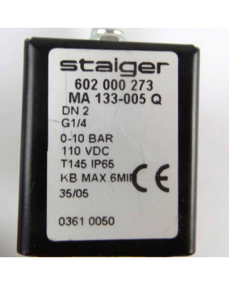 Staiger Magnetventil MA133-005Q 602000273 0-10bar NOV