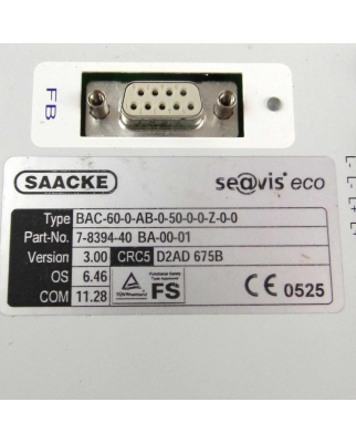 SAACKE Brennersteuerung se@vis FSC BAC-60-0-AB-0-50-0-0-Z-0-0 7-8394-40 BA-00-01 GEB