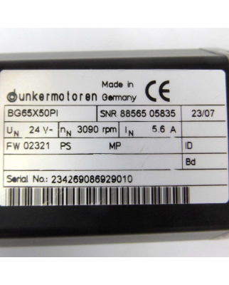Dunkermotoren EC-Motor BG65X50PI + PLG52 i=8:1 +...