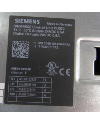 Sinamics Control Unit CU320 6SL3040-0MA00-0AA1 Vers.F GEB
