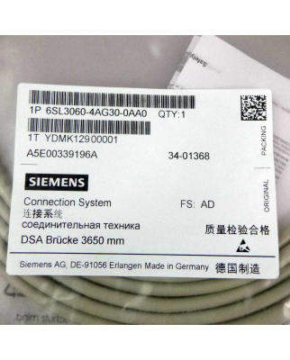 Siemens SINAMICS Drive-CLiQ Leitung IP20/IP20 6SL3060-4AG30-0AA0 SIE