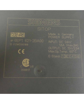 Siemens SITOP Stromversorgung 6EP1 621-2BA00 GEB