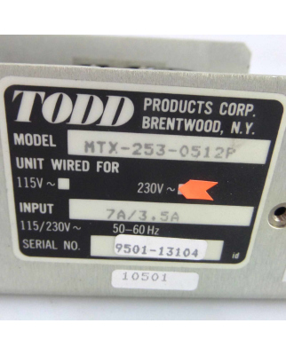 TODD Power Supply MTX-253-0512P 230V~ GEB