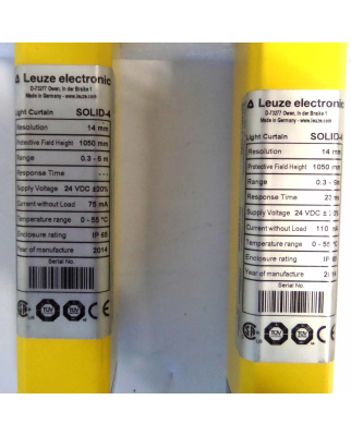 Leuze Lichtvorhang lumiflex Solid-4 Sender SD4T14-1050 + Empfänger SD4R14-1050 NOV