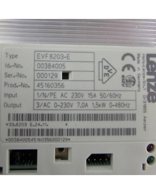 Lenze Frequenzumrichter EVF8203-E ID 00384005 1,5kW OVP