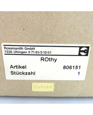 Rossmanith DC-Stromrichter Rothy 806X5 806151 230V OVP