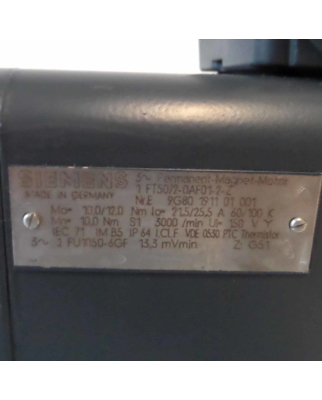 Siemens AC-VSA-Motor 1FT5072-0AF01-2-Z Z=G51 NOV