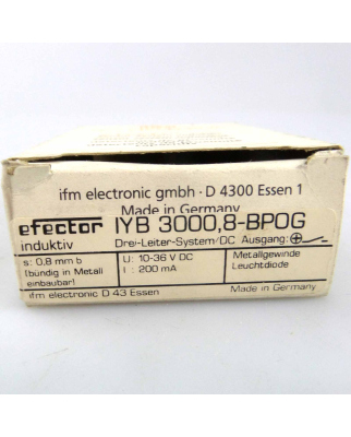 ifm efector induktiver Sensor IYB 3000,8-BPOG OVP
