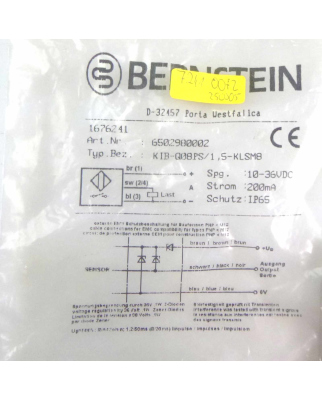 BERNSTEIN induktiver Sensor KIB-Q08PS/1,5-KLSM8 6502980002 OVP