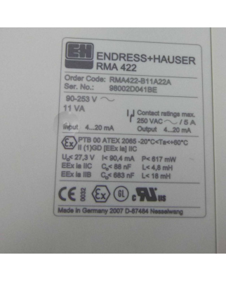 Endress+Hauser Prozessmessumformer RMA 422 RMA422-B11A22A...
