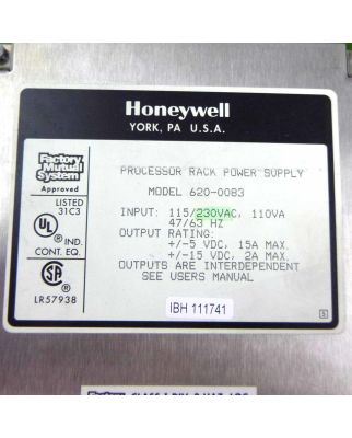 Honeywell Power Supply 620-0083 GEB