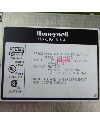 Honeywell Power Supply 621-9933 GEB
