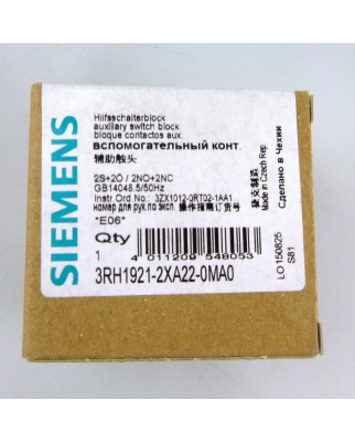 Siemens Hilfsschalterblock 3RH1921-2XA22-0MA0 OVP