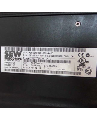 SEW Frequenzumrichter Movidrive MDS60A0220-503-4-00 P/N: 08265097 GEB