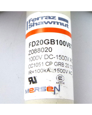 Ferraz-Shawmut/Mersen Sicherung FD20GB100V6T 1000VDC-1500VAC 6A (3Stk.) OVP
