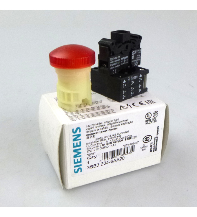 Siemens Leuchtmelder rot 3SB3204-6AA20 OVP