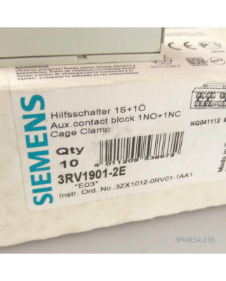 Siemens Hilfsschalter 3RV1901-2E (8Stk.) OVP