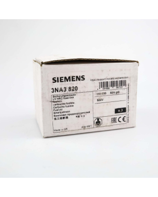 Siemens Sitor Sicherungseinsatz 3NA3 820 (3Stk.) OVP