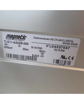 Magnetic Linear Drive Company Linearantrieb TLG11-AA22B-000 4000N 24V 200mm NOV