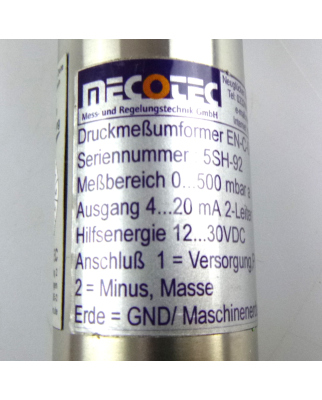 Mecotec Druckmeßumformer EN-C-0/500 A 0...500 mbar a GEB
