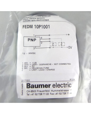 Baumer electric Sensor Optoelektronisch FEDM 10P1001 OVP