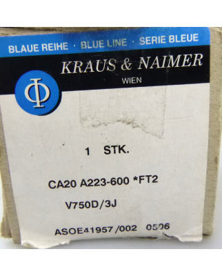 Kraus&Naimer Steuerschalter CA20 A223-600 *FT2 OVP