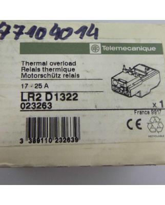 Telemecanique Motorschutz-Relais LR2D1322 023263 OVP