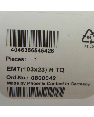Phoenix Contact Einsteckschild EMT (103X23)R TQ 0800042 OVP