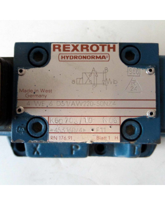Rexroth Hydronorma Wege-Schieberventil H-4 WEH 16 D51/6AW220-50NZ4 + 4 WE 6 D51/AW220-50NZ4 GEB